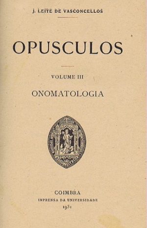 Opusculos Onomatologia
