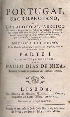 Portugal sacro-profano ou catalogo alfabetico