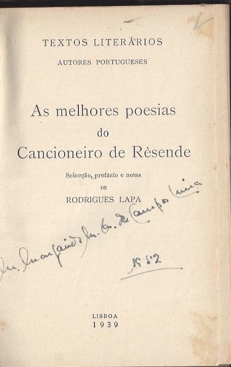 AS MELHORES POESIAS DO CANCIONEIRO DE RESENDE e ÉCOGLAS