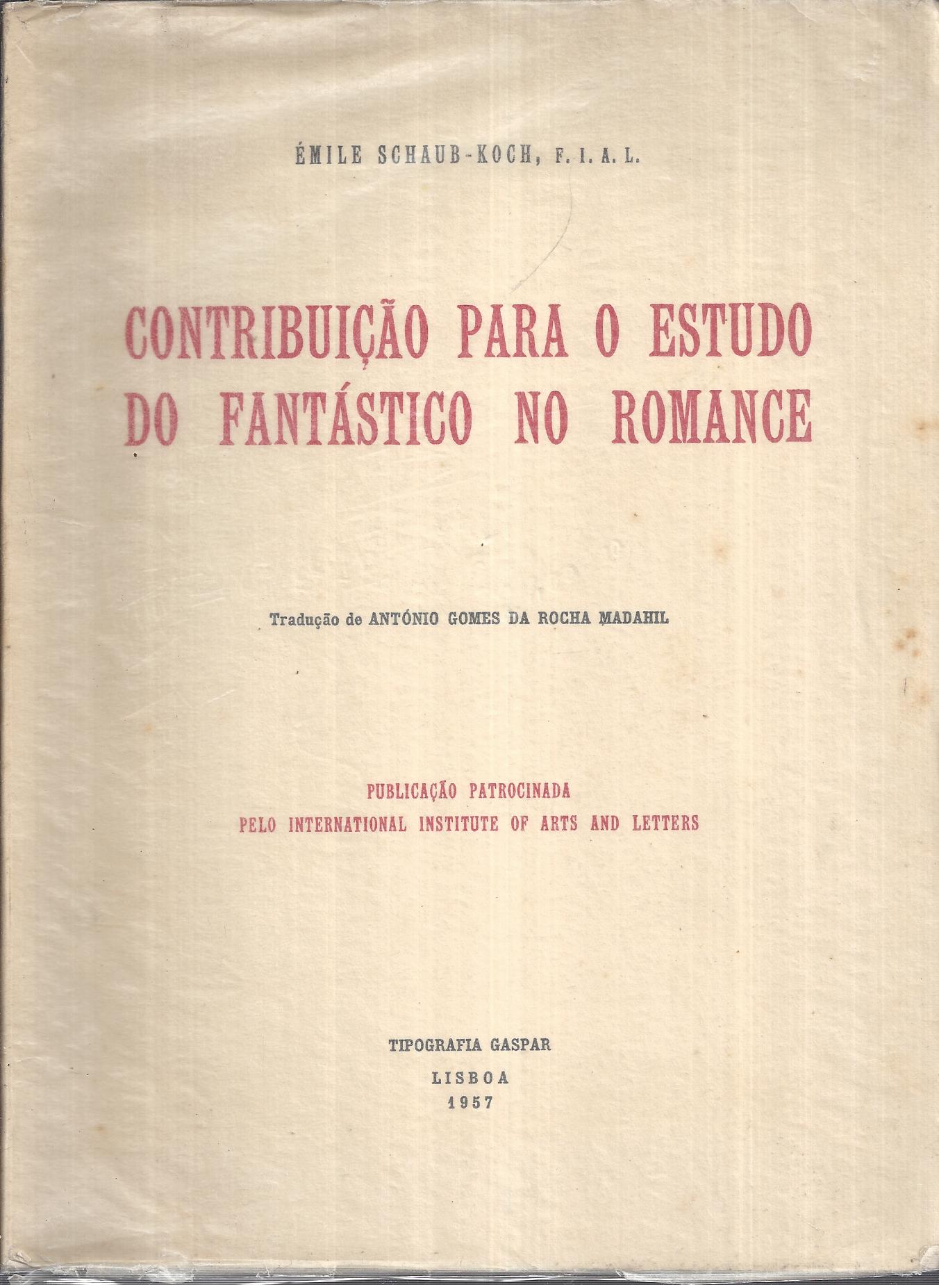 CONTRIBUIÇÃO PARA O ESTUDO DO FANTÁSTICO NO ROMANCE