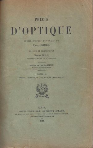 PRÉCIS D' OPTIQUE