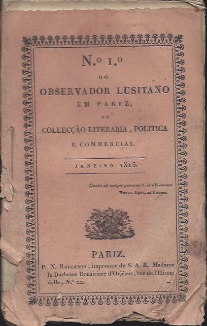 OBSERVADOR LUSITANO Nº 1 DE JANEIRO DE 1815