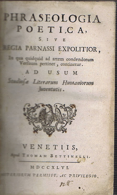 PHRASEOLOGIA POETICA SIVE REGIA PARNASSI EXPOLITIOR