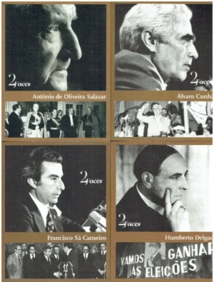 COLECÇÃO DUAS FACES - 4 VOLUMES - SALAZAR - ÁLVARO CUNHAL - SÁ CARNEIRO - HUMBERTO DELGADO - QUIDNOVI