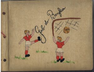 ÁLBUM DE FOTOGRAFIAS ( SÓ A CAPA ) COSTURADA COM O TEMA BENFICA