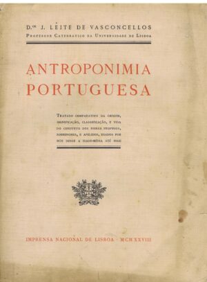 ANTROPONIMIA PORTUGUESA - 1ª EDIÇÃO