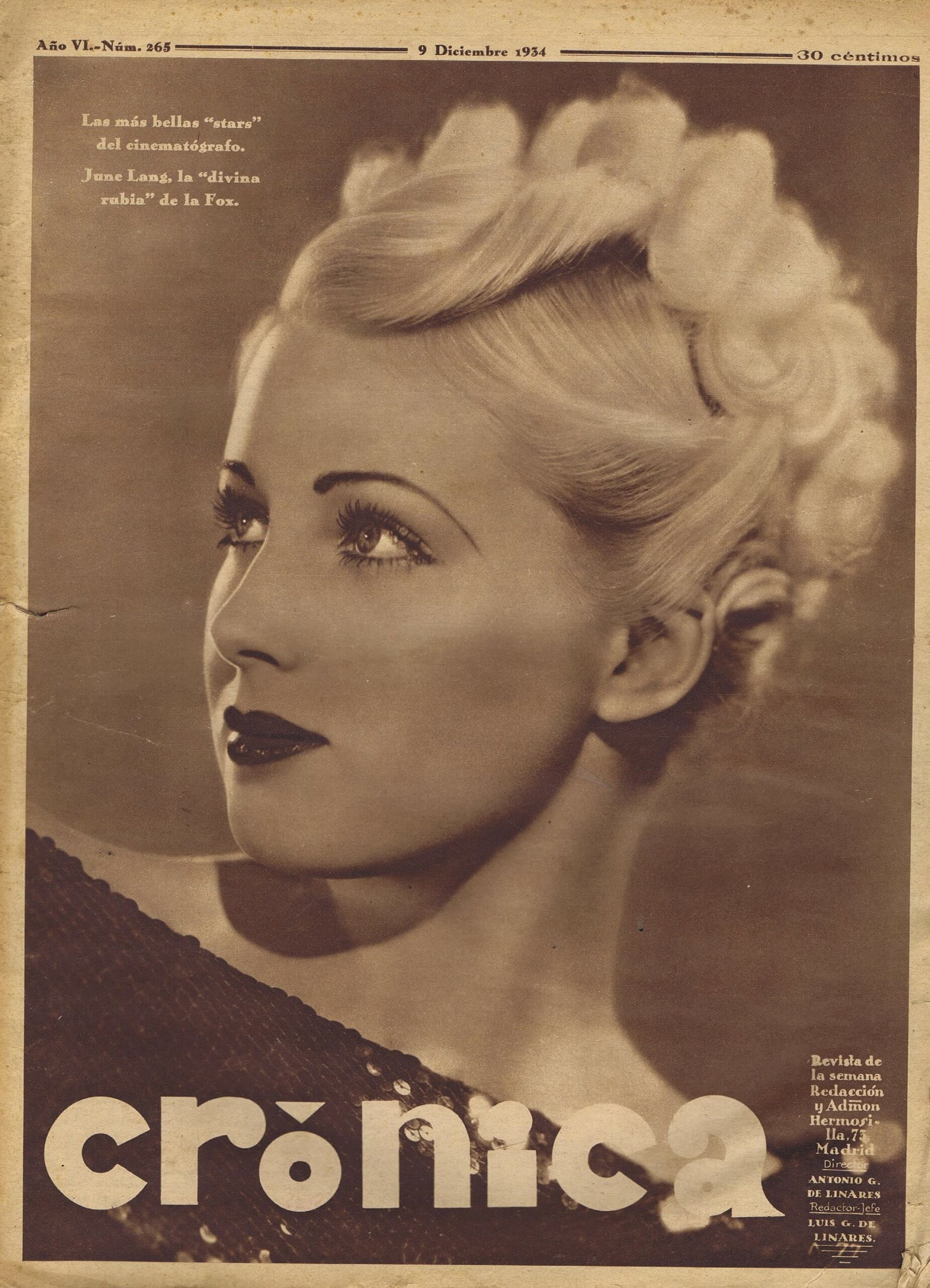 CRÓNICA - REVISTA DE LA SEMANA - ANO VI NÚM. 265 - 9 DICIEMBRE 1934