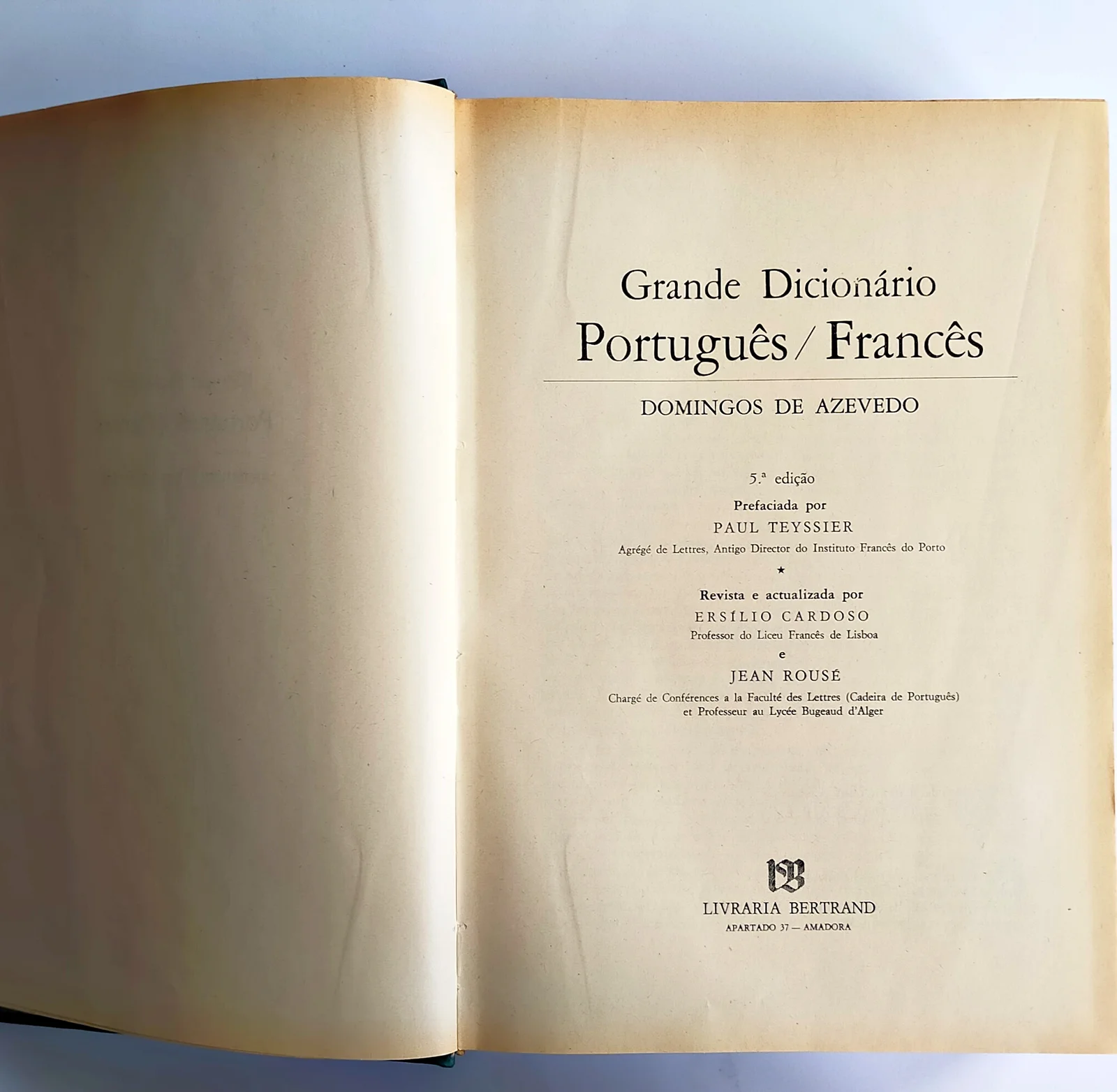 GRANDE DICIONÁRIO PORTUGUÊS / FRANCÊS - 4 VOLUMES - DOMINGOS DE AZEVEDO - LIARLE EDITORA DE LIVROS LDA