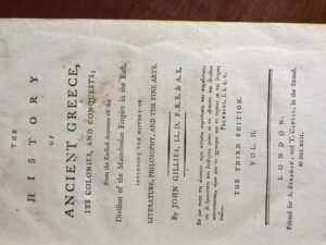 THE HISTOIRY OF ANCIENT GREECE, ITS COLONIES, AND CONQUESTS FROM THE EARLIEST ACCOUNTS TILL THE DIVISION OF THE MACEDONIAN EMPIRE IN THE EAST- JOHN GILLIES - THIRD EDITION - VOL III - LONDON 1792
