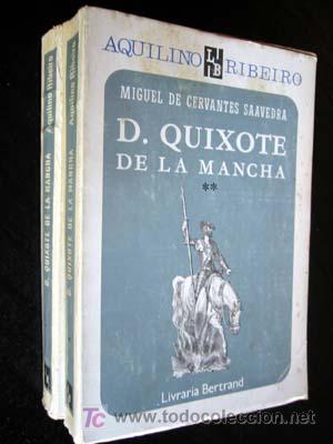 D. QUIXOTE DE LA MANCHA de MIGUEL CERVANTES SAAVEDRA - Versão de AQUILINO RIBEIRO - 3 TOMOS - LIVRARIA BERTRAND