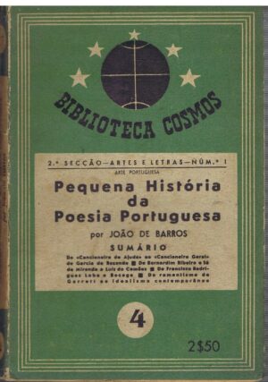 PEQUENA HISTÓRIA DA POESIA PORTUGUESA - JOÃO DE BARROS
