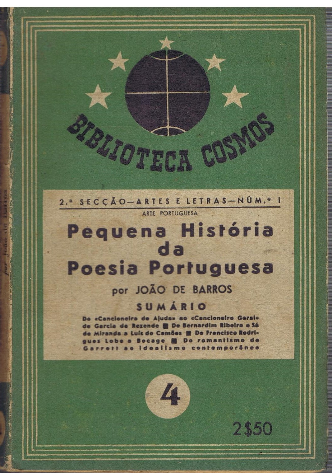 PEQUENA HISTÓRIA DA POESIA PORTUGUESA - JOÃO DE BARROS