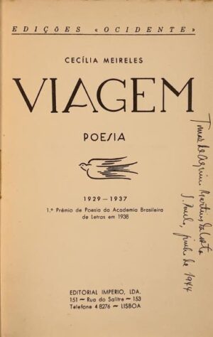 VIAGEM - POESIA - CECÍLIA MEIRELES - 1929-.1937 - EDITORIAL IMPERIO