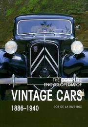 THE COMPLETE ENCYCLOPEDIA OF VINTAGE CARS - 1886-1940 - ROB DE LA RIVE BOX